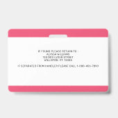 Aangepaste foto-ID Emotional Support Dog Badge (Achterkant)
