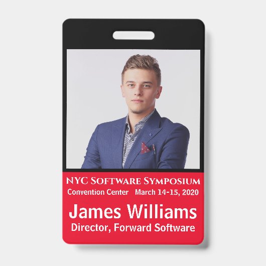 Aangepaste foto ID evenement verticaal Badge (Voorzijde)