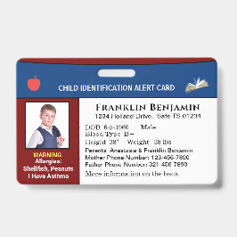 Aangepaste foto-identificatiekaart voor kinderen m badge