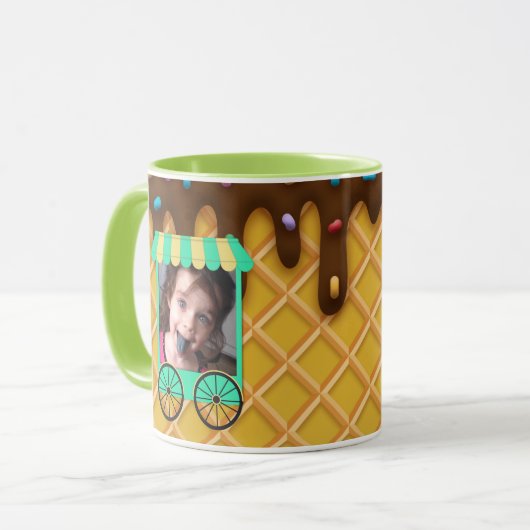 Aangepaste foto-ijskap met rotskone mok (Voorkant links)