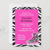 Aangepaste foto-ijsSkating-Zebra geboortedag Kaart (Achterkant)