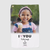 Aangepaste foto Ik hou van je naar de ruwe & achte Golfhanddoek (Voorkant)