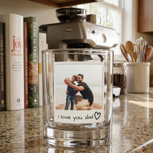 Aangepaste foto "Ik hou van je papa" Whisky Glas