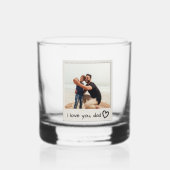 Aangepaste foto "Ik hou van je papa" Whisky Glas (Voorkant)