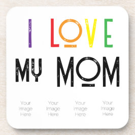 aangepaste foto ik hou van mama Hard plastic onder Bier Onderzetter