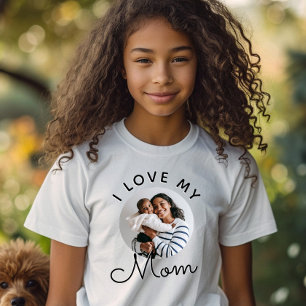 Aangepaste foto Ik hou van mijn mama Moederdag T-shirt