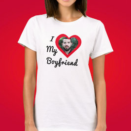 Aangepaste foto Ik hou van mijn vriend Bae op maat T-shirt