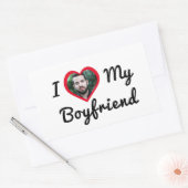 Aangepaste foto Ik hou van mijn vriend Rechthoekige Sticker (Envelop)