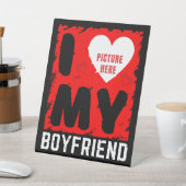 AANGEPASTE FOTO IK HOU VAN MIJN VRIEND RELATIE CAD RECLAMEBORD MET VOETSTUK (Insitu)