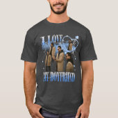 Aangepaste foto ik hou van mijn vriend retro bootl t-shirt (Voorkant)