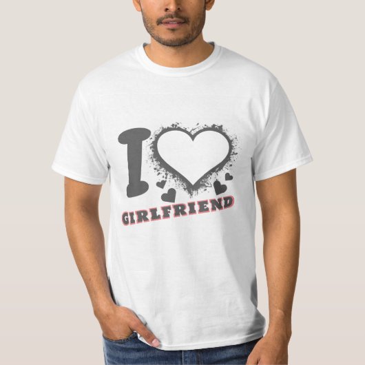 Aangepaste foto Ik hou van mijn Vriendin I hart GF T-shirt (Voorkant)