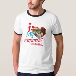 Aangepaste foto: "Ik hou van mijn Vriendin Jessica T-shirt