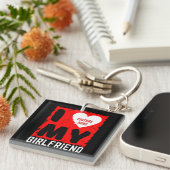 AANGEPASTE FOTO IK HOU VAN MIJN VRIENDIN RELATIE SLEUTELHANGER (Voorkant Rechts)