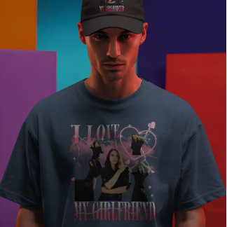 Aangepaste foto Ik hou van mijn vriendin Vintage b T-shirt