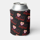Aangepaste foto Ik hou van mijn Vriendin zwarte Ko Blikjeskoeler (Blikje Achterkant)