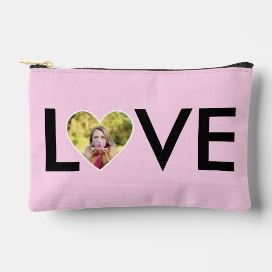 Aangepaste Foto in Baby Pink Heart Lijst Etui (Voorkant)