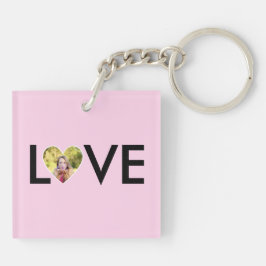 Aangepaste Foto in Baby Pink Heart Lijst Sleutelhanger