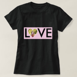 Aangepaste Foto in Baby Pink Heart Lijst T-shirt