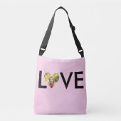 Aangepaste foto in babyroze hartlijst crossbody tas (Voorkant)
