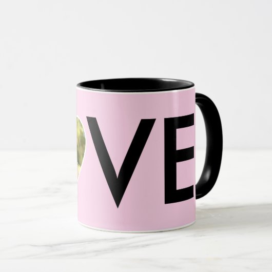 Aangepaste foto in babyroze hartlijst mok (Voorkant rechts)