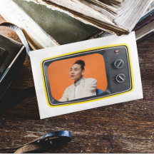 Aangepaste foto in  gele tv-Pop Art Style