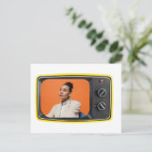 Aangepaste foto in  gele tv-Pop Art Style Briefkaart (Staand voorkant)
