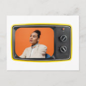 Aangepaste foto in  gele tv-Pop Art Style Briefkaart (Voorkant)