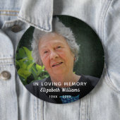 Aangepaste foto in het liefhebben van geheugenfees ronde button 6,0 cm (In situ)