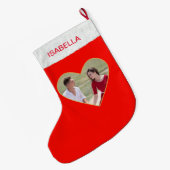 Aangepaste foto in kerstsok met hart (Achterkant (Hangend))