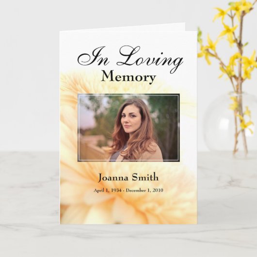 Aangepaste foto in liefdevolle herinnering aandenk kaart (Gele Bloem)