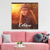 Aangepaste foto in rustieke donkerbruine houten pl canvas afdruk (Insitu (Woonkamer))