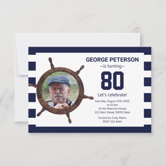 Aangepaste foto in uitnodiging voor roodder Birthd (Voorkant)