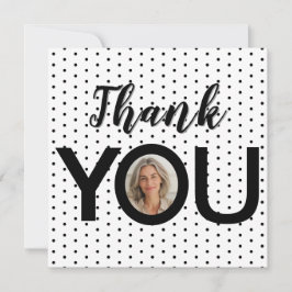 Aangepaste foto in uw zwart-witte Stippen Bedankkaart