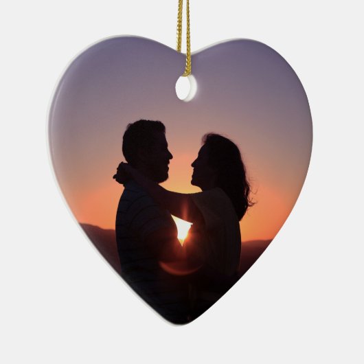 Aangepaste foto-indeling keramisch ornament (Rechts)