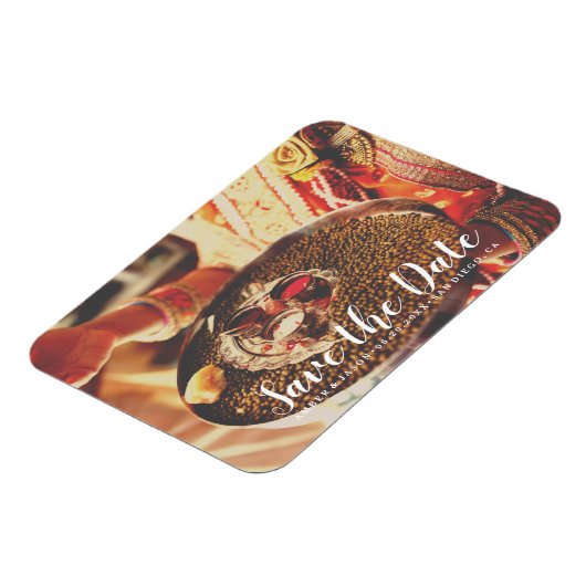 aangepaste foto indiase bruiloft opslaan van de da magneet (Linkerzijde)