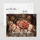 Aangepaste Foto Indiase bruiloft Save the Date Aankondigingskaart (Voorkant / Achterkant)