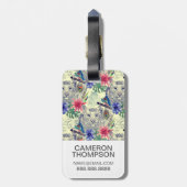 Aangepaste foto  Indische stijltijger patroon Bagagelabel (Achterkant verticaal)