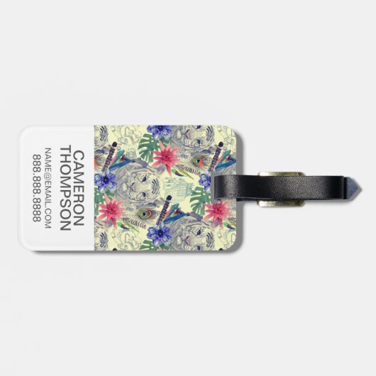 Aangepaste foto  Indische stijltijger patroon Bagagelabel (Achterkant horizontaal)