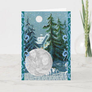 Aangepaste foto-ingang voor kerstscène feestdagen kaart