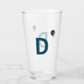 Aangepaste Foto & Initiaal Monogram Sjabloon Glas (Achterkant)