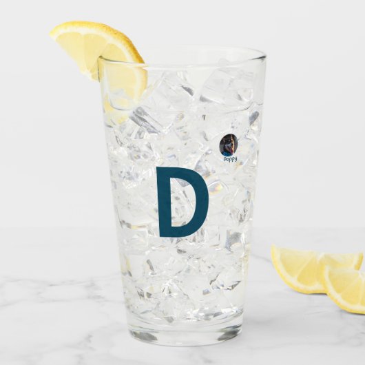 Aangepaste Foto & Initiaal Monogram Sjabloon Glas (Voorkant ijs)
