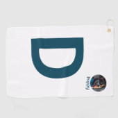 Aangepaste Foto & Initiaal Monogram Sjabloon Golfhanddoek (Horizontaal)