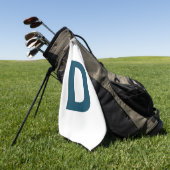 Aangepaste Foto & Initiaal Monogram Sjabloon Golfhanddoek (Groen)