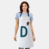 Aangepaste Foto & Initiaal Monogram Sjabloon Schort (Gedragen)