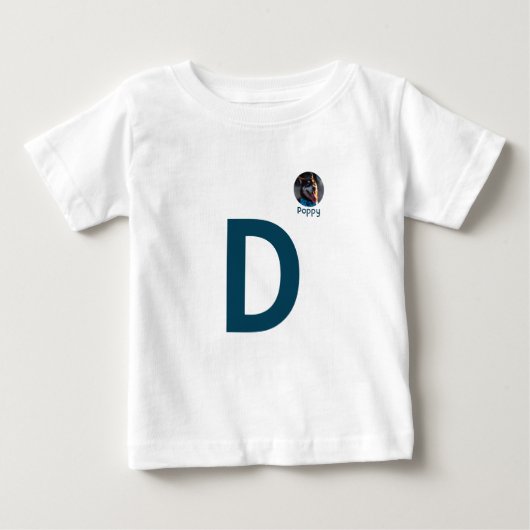 Aangepaste Foto & Initiaal Monogram Sjabloon T-Shi (Voorkant)