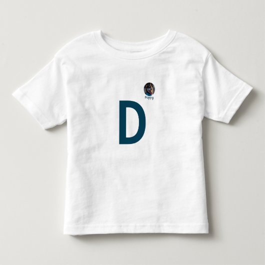 Aangepaste Foto & Initiaal Monogram Sjabloon T-Shi Kinder Shirts (Voorkant)