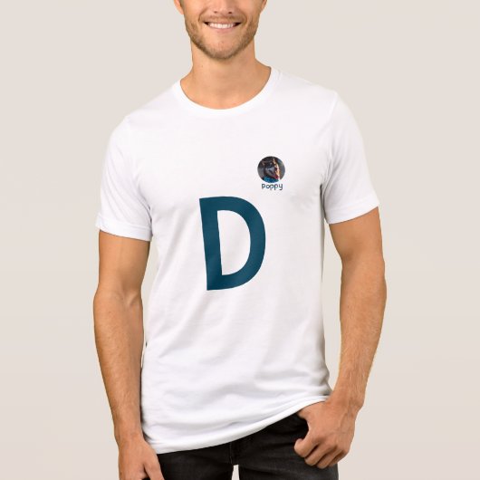 Aangepaste Foto & Initiaal Monogram Sjabloon T-Shi Tri-Blend Shirt (Voorkant)