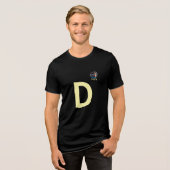 Aangepaste Foto & Initiaal Monogram Sjabloon T-Shi Tri-Blend Shirt (Voorkant volledig)
