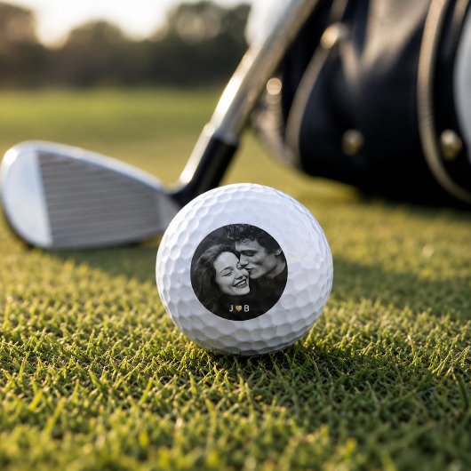 Aangepaste foto initiële hart monogram koppels cad golfballen