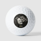 Aangepaste foto initiële hart monogram koppels cad golfballen (Voorkant)